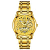 Wholesale Men's Casual Hollow Fashion Calendar Quartz Watch With Alloy Case And Stainless Steel Band
