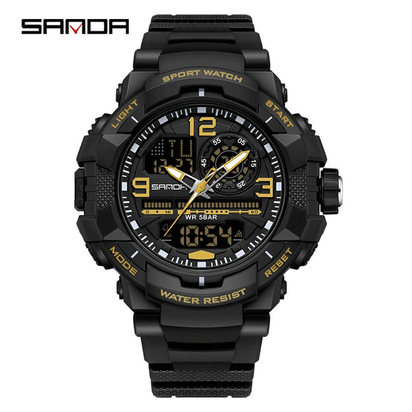 Wholesale Men's Casual Sports Fashion Digital Watch Abs Case Tpu Strap Acrylic Mirror Round Dial