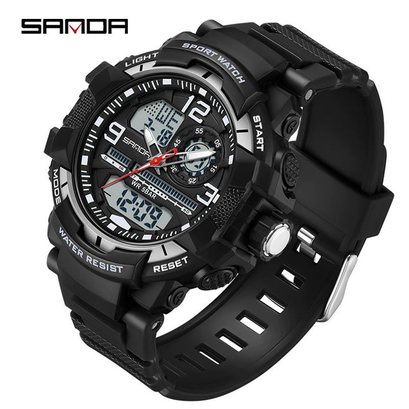 Wholesale Men's Casual Sports Fashion Digital Watch Abs Case Tpu Strap Acrylic Mirror Round Dial