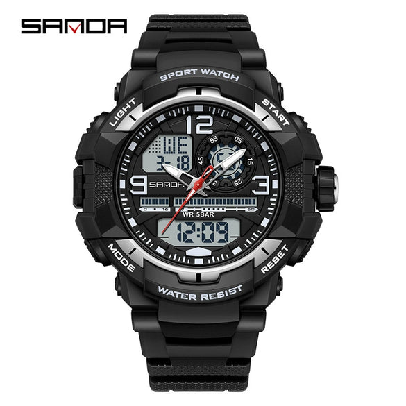 Wholesale Men's Casual Sports Fashion Digital Watch Abs Case Tpu Strap Acrylic Mirror Round Dial
