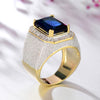Wholesale Men's Copper Ring Inlaid Zircon Geometric Style
