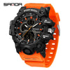 Wholesale Men's Digital Watch Tpu Strap Abs Case Round Dial Highend Fashionable Dual Display Multifunctional Outdoor Sports Waterproof