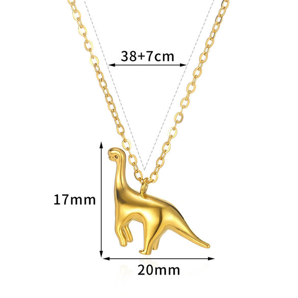 Wholesale Men's Dinosaur Series Pendant Necklace Stainless Steel Hiphop Style Electroplated Jewelry