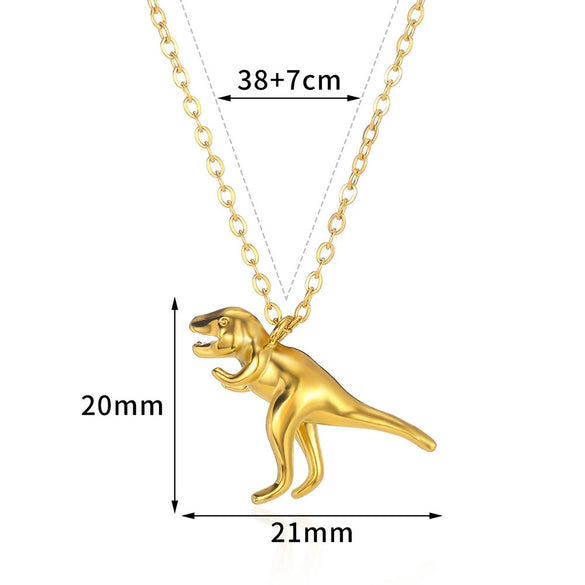 Wholesale Men's Dinosaur Series Pendant Necklace Stainless Steel Hiphop Style Electroplated Jewelry