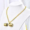 Wholesale Men's Dumbbell Necklace With Joker Pendant Titanium Steel Geometric Diamond Design