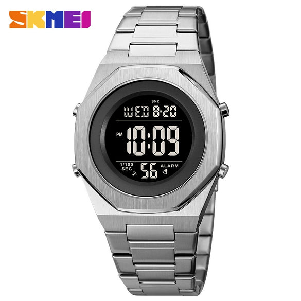 Wholesale Men's Electronic Watch Alloy And Stainless Steel Geometric Round Dial
