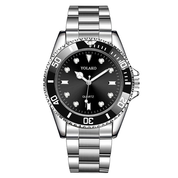 Wholesale Men's Fashion Metal Case Stainless Steel Strap Round Dial Quartz Watch