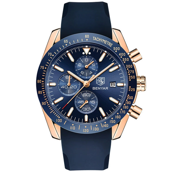 Wholesale Men's Fashion Quartz Sports Waterproof Watch With Round Dial Alloy Case Steel Strap And Stainless Steel Clasp