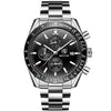 Wholesale Men's Fashion Quartz Sports Waterproof Watch With Round Dial Alloy Case Steel Strap And Stainless Steel Clasp