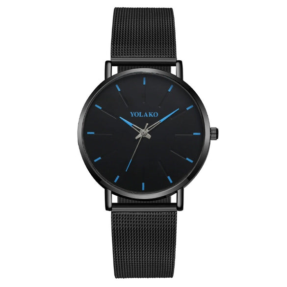 Wholesale Men's Fashion Quartz Watch Metal Milan Mesh Belt Round Dial