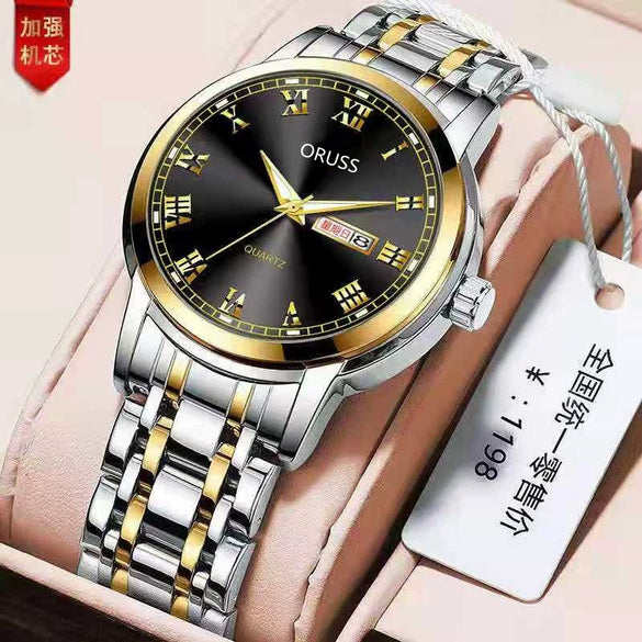 Wholesale Men's Fashion Quartz Watch Steel Case And Strap Round Dial Mineral Strengthened Glass Mirror