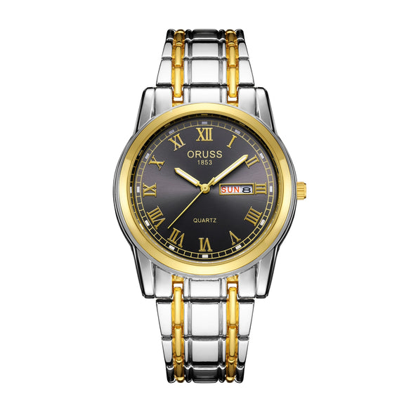 Wholesale Men's Fashion Quartz Watch Steel Case And Strap Round Dial Mineral Strengthened Glass Mirror