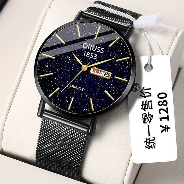 Wholesale Men's Fashion Watch Alloy Case And Strap Round Dial Mineral Strengthened Glass Mirror Quartz Movement Waterproof Calendar