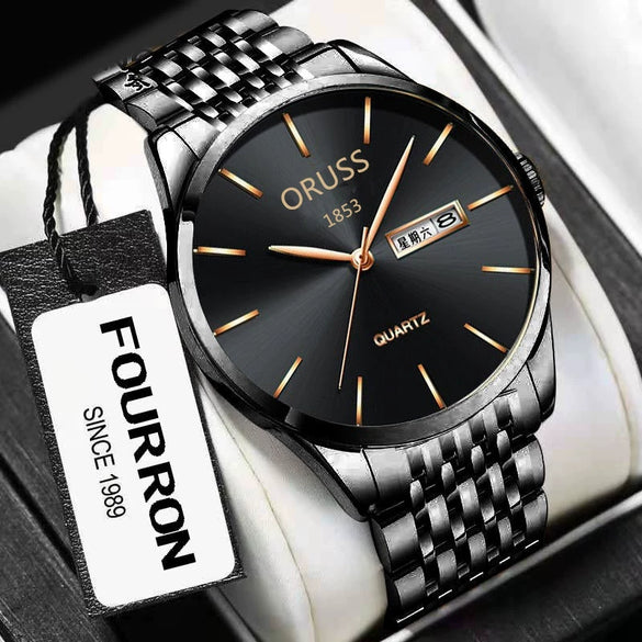 Wholesale Men's Fashion Watch Alloy Case And Strap Round Dial Mineral Strengthened Glass Mirror Quartz Movement Waterproof Calendar