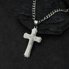 Wholesale Men's Geometric Cross Titanium Steel Electroplated Pearl Chain Necklace