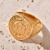 Wholesale Men's Goldplated Stainless Steel Retro Templar Cross Shield Ring Electroplating