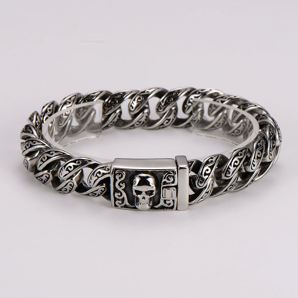 Wholesale Men's Handmade Distressed Geometric Stainless Steel Electroplated Wild Totem Bracelet Hand Jewelry