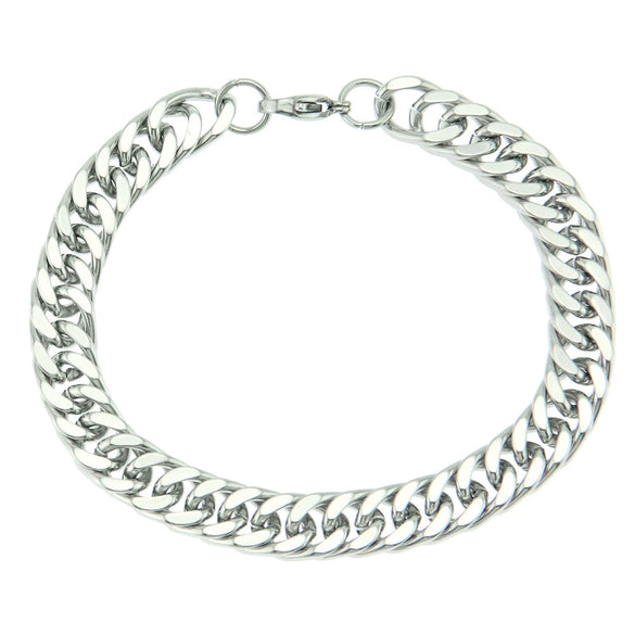 Wholesale Men's Hip Hop Fashion Iron Bracelet With Geometric Pattern And 18K Gold Plated
