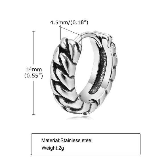 Wholesale Men's Hip Hop Style Stainless Steel Geometric Earrings