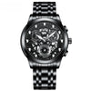 Wholesale Men's Hollow Waterproof Luminous Wrist Watch Metal Case Stainless Steel Strap Round Dial