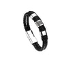 Wholesale Men's Leather Magnet Buckle Woven Bracelet Handmade Bohemian Geometric Style