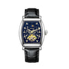 Wholesale Men's Leisure Fully Automatic Mechanical Barrel Shaped Watch With Round Dial Alloy Case Genuine Leather Strap And Stainless Steel Pin Buckle