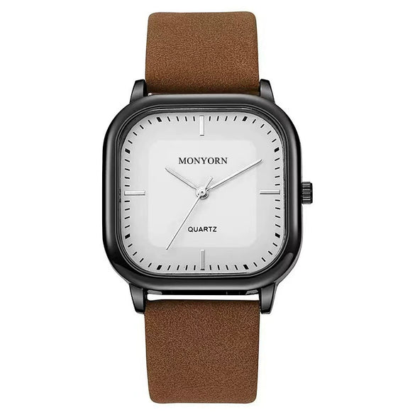 Wholesale Men's Leisure Quartz Watch With Alloy Case Imitation Leather Strap And Square Dial