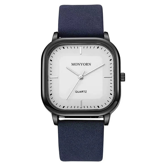 Wholesale Men's Leisure Quartz Watch With Alloy Case Imitation Leather Strap And Square Dial