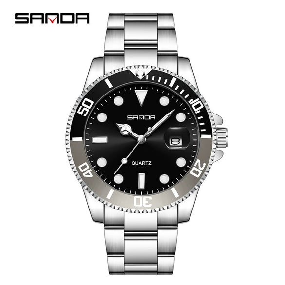 Wholesale Men's Leisure Style Round Dial Waterproof Quartz Watch With Steel Band Alloy Case And Mineral Reinforced Mirror