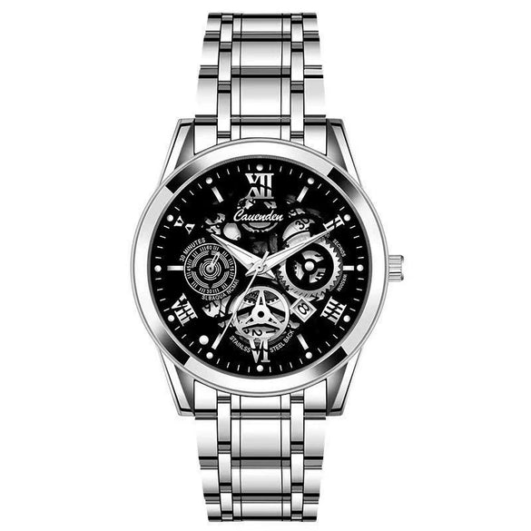 Wholesale Men's Leisure Waterproof Luminous Hollow Quartz Watch With Alloy Strap And Case Mineral Reinforced Glass Mirror And Stainless Steel Buckle