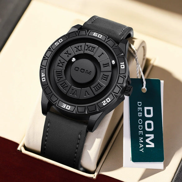 Wholesale Men's Magnetic Ball Suspension Watch With Black Technology Sense Fashion Zinc Alloy Round Dial Stainless Steel Buckle Waterproof
