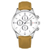 Wholesale Men's Metal Case Leather Strap Quartz Watch With Round Dial And Fashion Style
