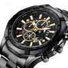 Wholesale Men's Metal Case Stainless Steel Band Round Dial Fashion Sports Waterproof Quartz Watch With Three Eyes Six Needle Luminous Calendar