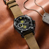 Wholesale Men's Multifunction Chronograph Calendar Watch Alloy Case Genuine Leather Strap Round Dial