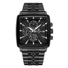 Wholesale Men's Multifunction Chronograph Waterproof Calendar Watch With Solid Stainless Steel Band Rectangular Dial And Mineral Reinforced Glass Mirror
