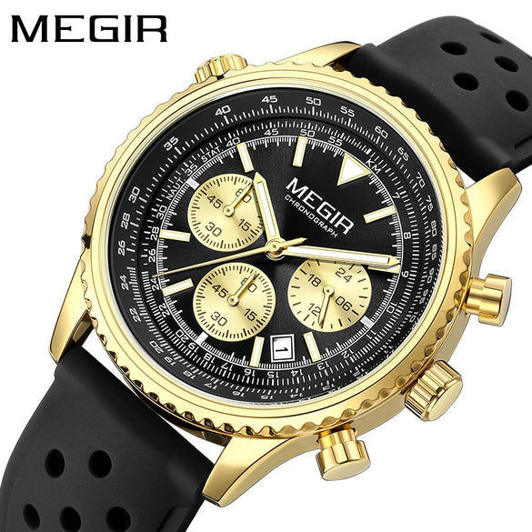 Wholesale Men's Multifunctional Ultrathin Business Style Silicone Band Alloy Case Round Waterproof Luminous Calendar Watch