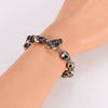 Wholesale Men's Punk Geometric Stainless Steel Electroplated Skull Head Bracelet
