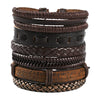 Wholesale Men's Punk Style Handwoven Leather Bracelet With Owl Wings Pattern