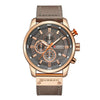 Wholesale Men's Quartz Watch Multifunctional Waterproof Leather Strap Glass Mirror Alloy Case Stainless Steel Clasp Round Dial Leisure Style