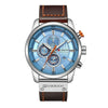 Wholesale Men's Quartz Watch Multifunctional Waterproof Leather Strap Glass Mirror Alloy Case Stainless Steel Clasp Round Dial Leisure Style