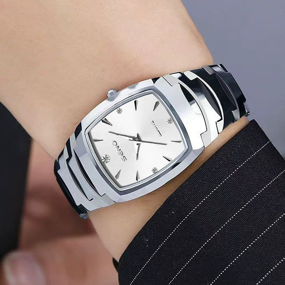 Wholesale Men's Quartz Watch Retro Fashionable With Alloy Case Strap Rose Gold Buckle Mineral Reinforced Glass Mirror Square Dial