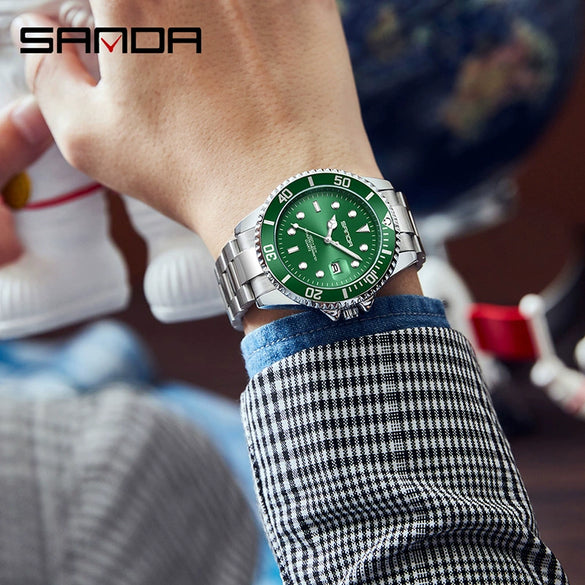 Wholesale Men's Quartz Watch Steel Belt Round Dial Zinc Alloy Case Leisure Style