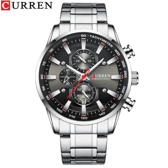 Wholesale Men's Quartz Watch With Business Style Round Dial Stainless Steel Strap And Clasp Alloy Case Sapphire Crystal Glass Mirror