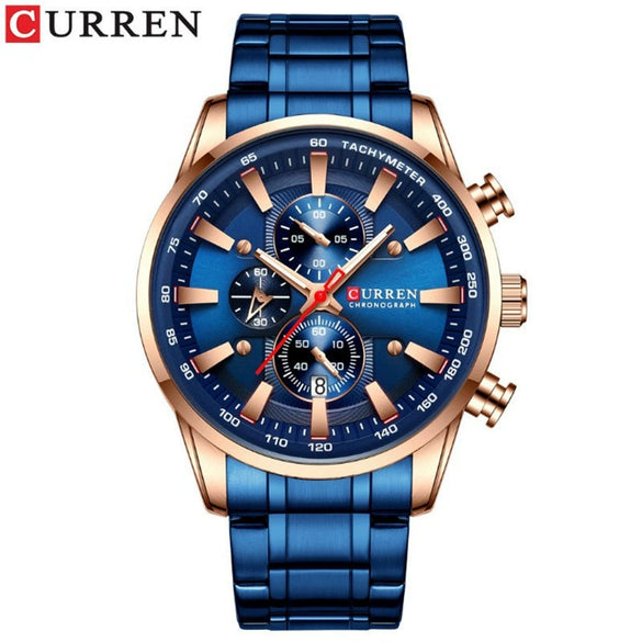 Wholesale Men's Quartz Watch With Business Style Round Dial Stainless Steel Strap And Clasp Alloy Case Sapphire Crystal Glass Mirror
