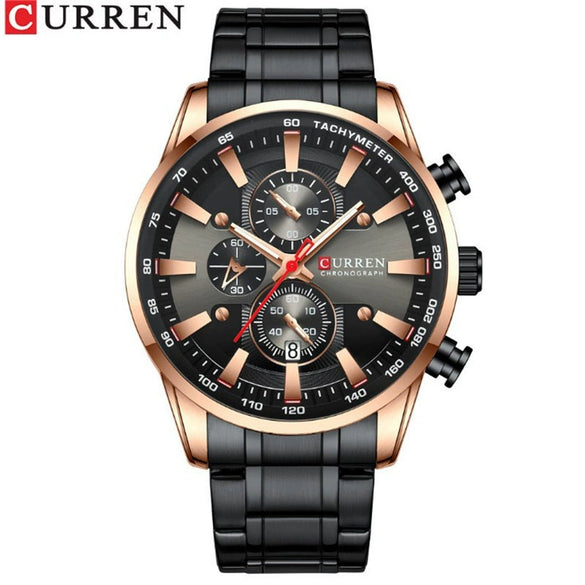 Wholesale Men's Quartz Watch With Business Style Round Dial Stainless Steel Strap And Clasp Alloy Case Sapphire Crystal Glass Mirror