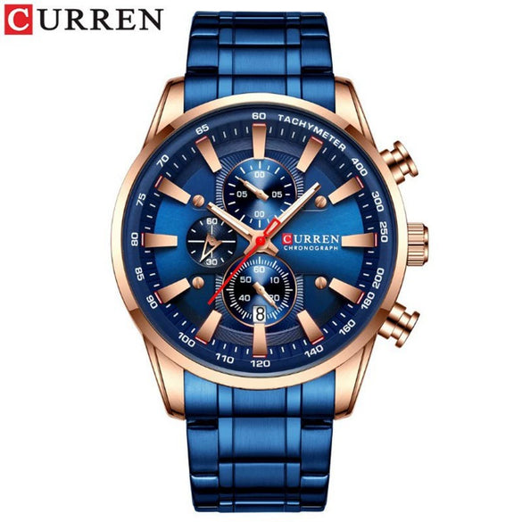 Wholesale Men's Quartz Watch With Business Style Round Dial Stainless Steel Strap And Clasp Alloy Case Sapphire Crystal Glass Mirror