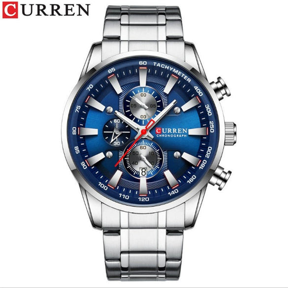 Wholesale Men's Quartz Watch With Business Style Round Dial Stainless Steel Strap And Clasp Alloy Case Sapphire Crystal Glass Mirror