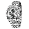 Wholesale Men's Quartz Watch With Fashion Style Waterproof Luminous Alloy Case Stainless Steel Strap And Buckle Round Dial Mineral Strengthened Glass Mirror