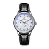 Wholesale Men's Relief Dot Diamond Fully Automatic Mechanical Watch With Round Dial Mineral Reinforced Glass Mirror Stainless Steel Buckle And Genuine Leather Strap