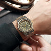 Wholesale Men's Retro Engraved Quartz Watch Alloy Case Stainless Steel Clasp Steel Strip Strap Round Dial